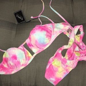 Zaful Swimsuit Small Bikini Colorful Pastel Pink